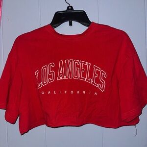 SHEIN Vibrant Red Crew Neck Top